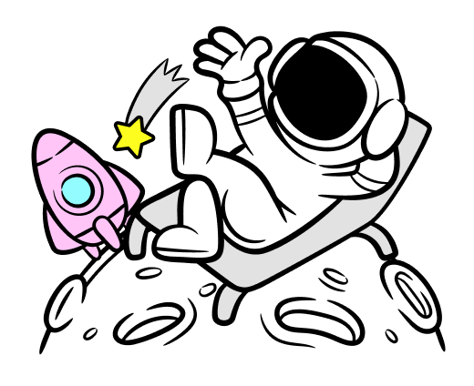 Ilustración de astronauta representando crecimiento y visibilidad SEO